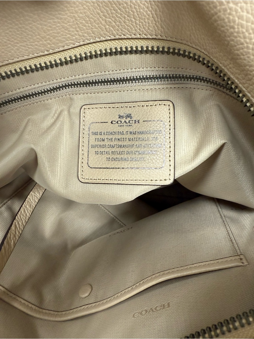 Coach Tatum Whiplash Neutral Beige Studded Leather tote - Picture 13 of 16